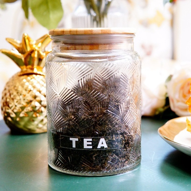 Metal Glass Storage Jar Coffee Tea Cans Kitchen Su...