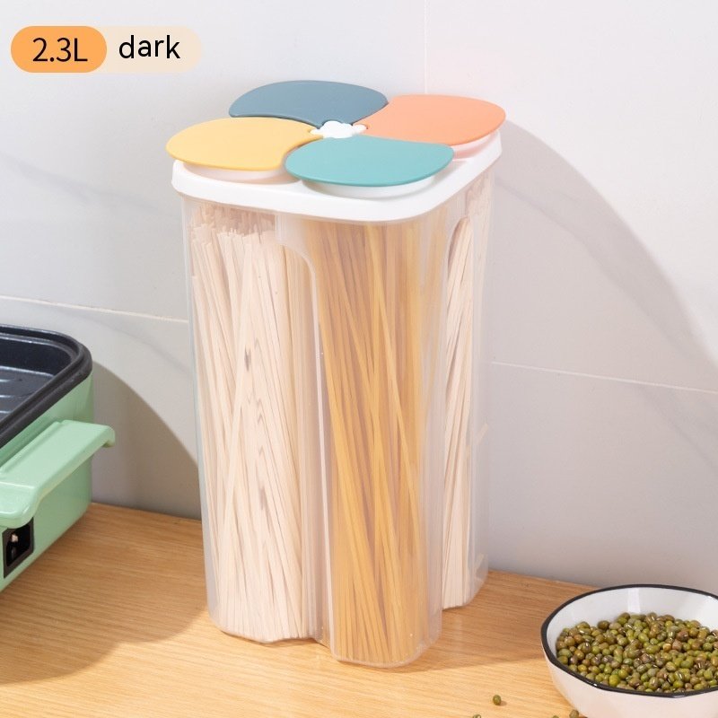 Kitchen Plastic Partition Sealed Jar Transparent Storage Box