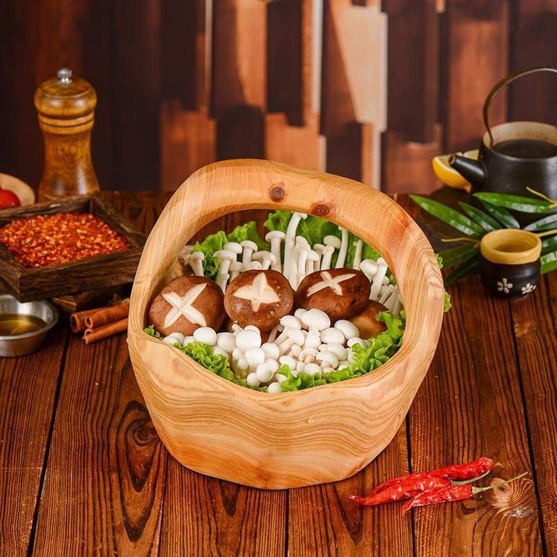 Natural Root Carving Wooden Handmade Fruit Basket