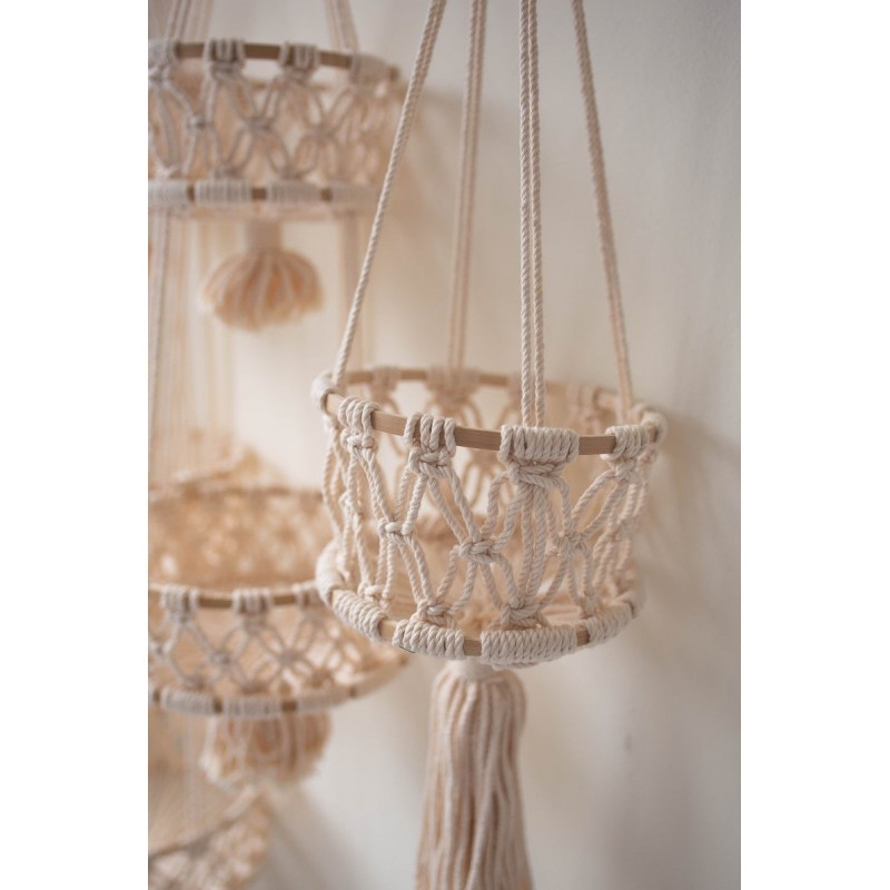 Three-layer Vegetable And Fruit Basket Cotton Rope Woven Storage Basket