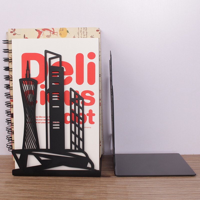 Household Fashion Simple Solid Color Wrought Iron Bookends