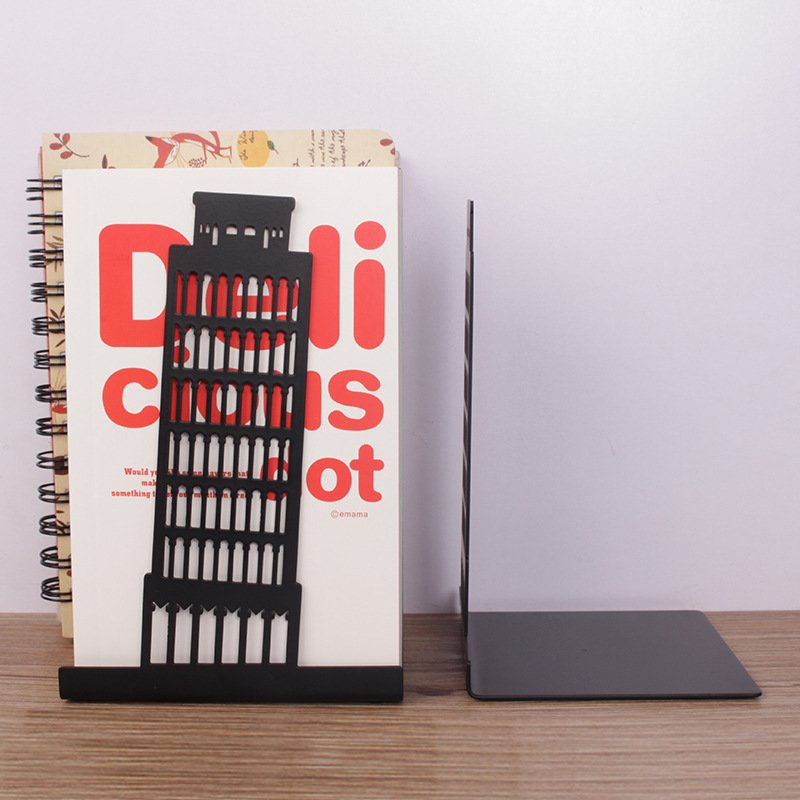 Household Fashion Simple Solid Color Wrought Iron Bookends