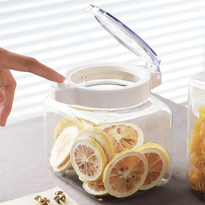 Kitchen Transparent Sealed Cans Cereals Storage Ja...