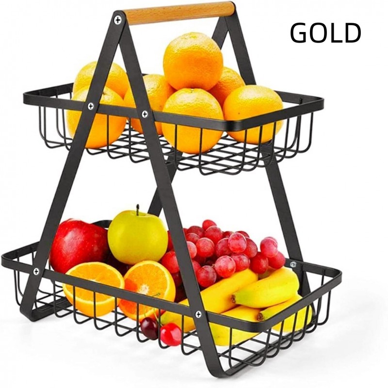Household Portable Detachable Iron Fruit Basket Storage Rack