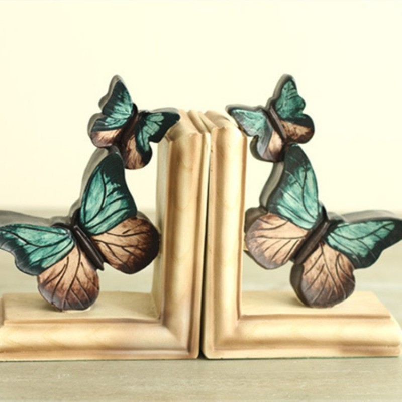 Country Butterfly Bookstand Bookend Resin Craft Set